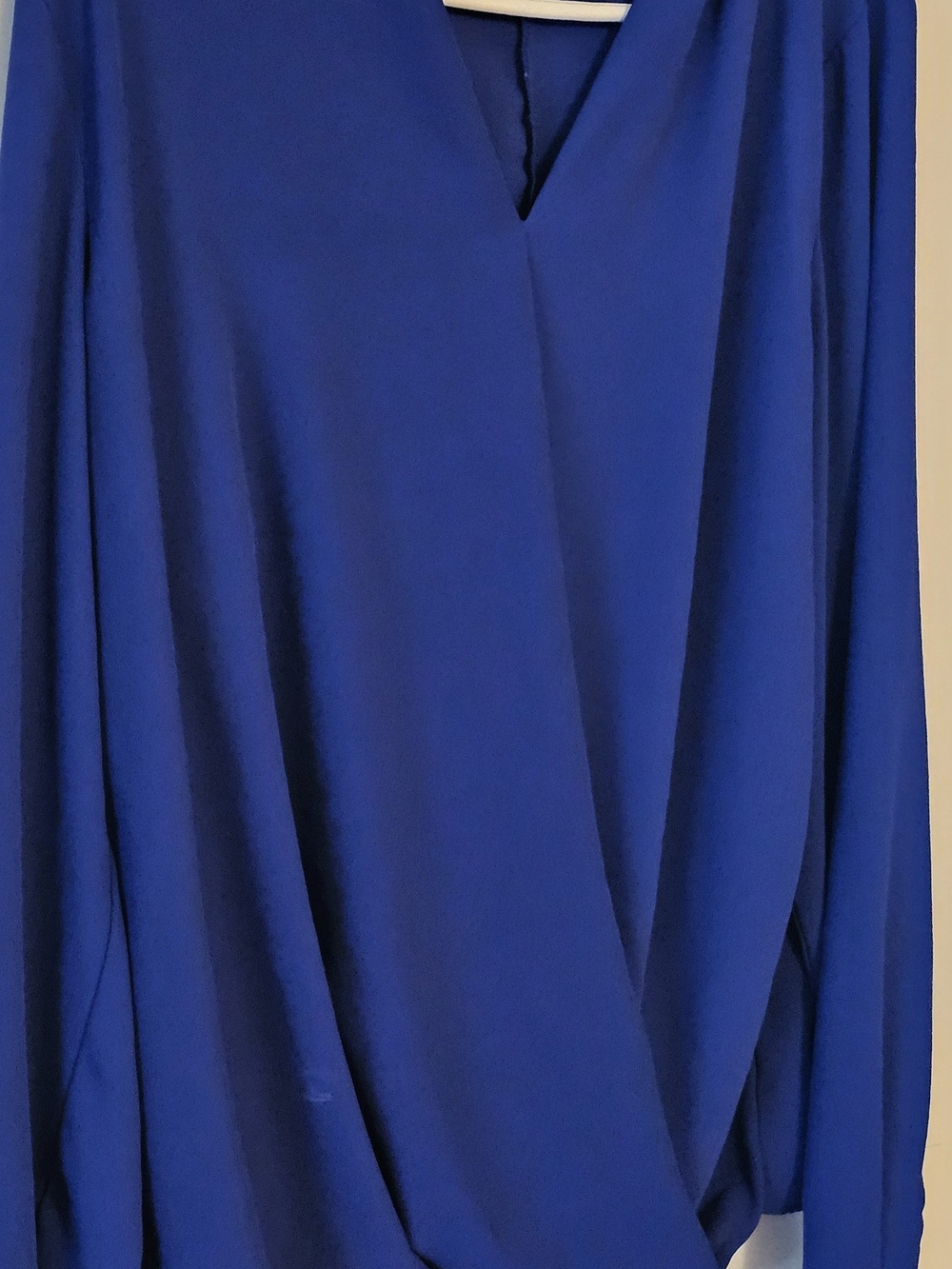 Blue Draped V-Neck Mossimo Blouse Sz L - Picture 2 of 7